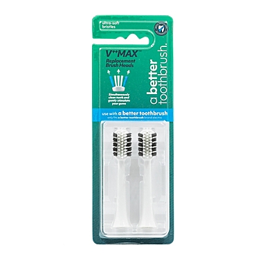 V++MAX&trade; Replacement Brush Heads for A Better Toothbrush in White (Set of 2). View a larger version of this product image.