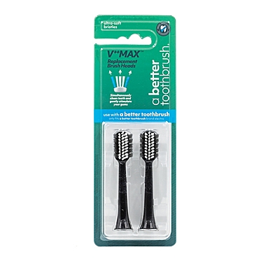 V++MAX&trade; Replacement Brush Heads for A Better Toothbrush in Black (Set of 2). View a larger version of this product image.