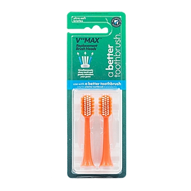 V++MAX&trade; Replacement Brush Heads for A Better Toothbrush in Coral (Set of 2). View a larger version of this product image.