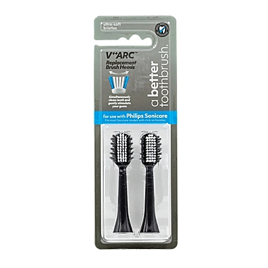 V++ARC&trade; Replacement Brush Heads for Philip Sonicare&reg; in Black (Set of 2). View a larger version of this product image.