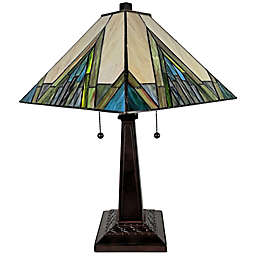 Mission Tiffany Style 2-Light Table Lamp