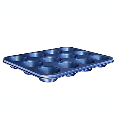 Granitestone Diamond Nonstick 12-Cup Muffin Pan in Blue. View a larger version of this product image.