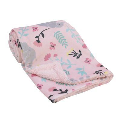 carter&#39;s&reg; Floral Elephant Super Soft Baby Blanket in Pink
