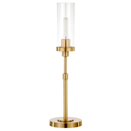 Frieda Table Lamp With Glass Shade, Gold 24 Inch Emma Clear Glass Table Lamp