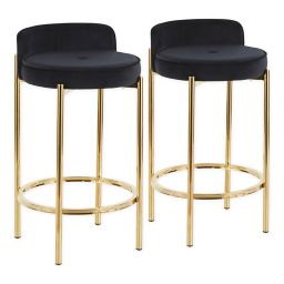 LumiSource® Chloe Counter Stool in Black (Set of 2)