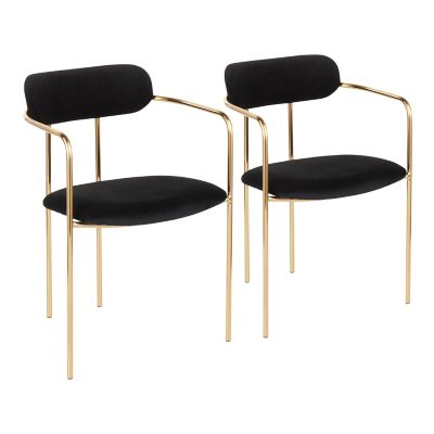 LumiSource&reg; Demi Side Chairs in Black/Gold (Set of 2)