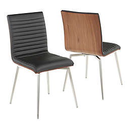 LumiSource® Mason Chairs in Walnut Wood (Set of 2)