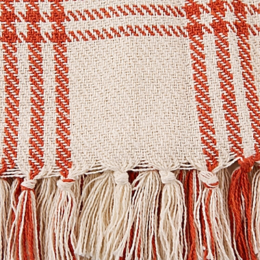 Design Imports Modern Farmhouse Plaid Throw Blanket in Red. View a larger version of this product image.