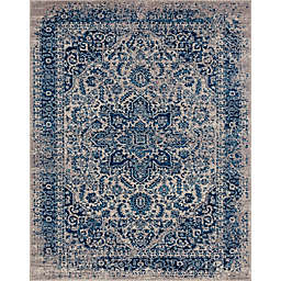 Manellyn Yvet Bordered 2' x 3' Accent Rug in Teal/Beige