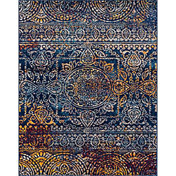 Manellyn Kae Tribal 2' x 3' Accent Rug in Navy