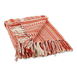 Design Imports Braided Stripe Throw Blanket in Red