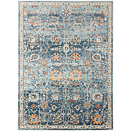 Brohmont Talmo Floral 8'9 x 11'9 Area Rug in Navy