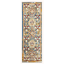 Sheryna Koti Floral 2' x 6' Runner Rug in Yellow/Blue