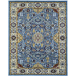 Sheryna Fitz 4' x 6' Bordered Area Rug in Blue
