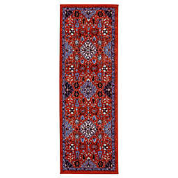 Sheryna Fitz 2' x 6' Bordered Runner Rug in Red