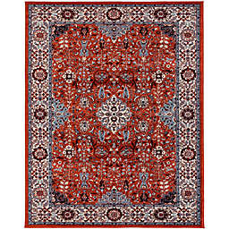 Sheryna Fitz 5'1 x 7'6 Bordered Area Rug in Red