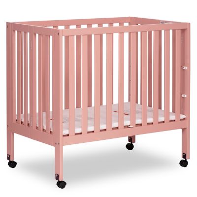 Dream On Me Jett Mini Portable Folding Crib in Pink