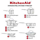 Alternate image 5 for KitchenAid&reg; 3-Ply Stainless Steel 11-Piece Cookware Set
