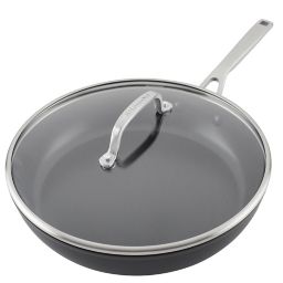 Kitchenaid® Nonstick Hard-Anodized Covered Fry Pan in Black