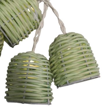 Bee & Willow&trade; Home Solar 10ct Wicker String Lights in Celadon. View a larger version of this product image.