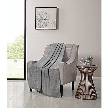 VCNY Home Foil Speckle Throw Blanket in Grey. View a larger version of this product image.