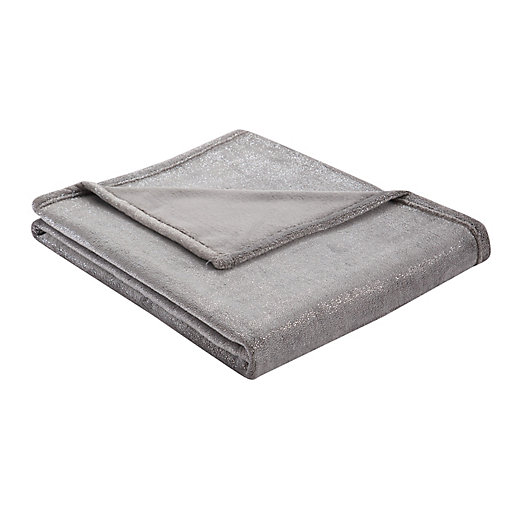 Alternate image 1 for VCNY Home Foil Speckle Throw Blanket in Grey