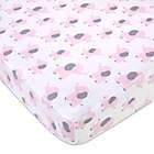 Alternate image 0 for Wendy Bellissimo&trade; Mix &amp; Match Lil Elephant Crib Sheet in White/Pink