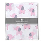 Alternate image 1 for Wendy Bellissimo&trade; Mix &amp; Match Lil Elephant Crib Sheet in White/Pink