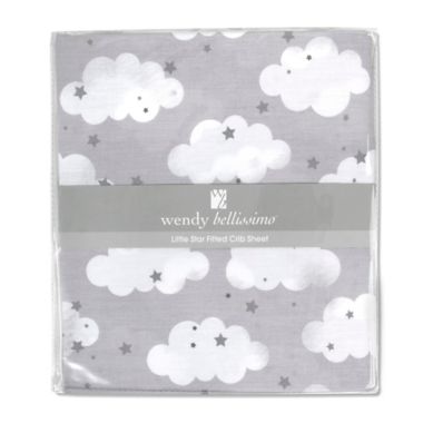 Wendy Bellissimo&trade; Mix &amp; Match Cloud Crib Sheet in Grey/White. View a larger version of this product image.