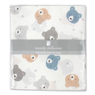 Wendy Bellissimo&trade; Mix &amp; Match Best Friend Bears Crib Sheet in Creme. View a larger version of this product image.