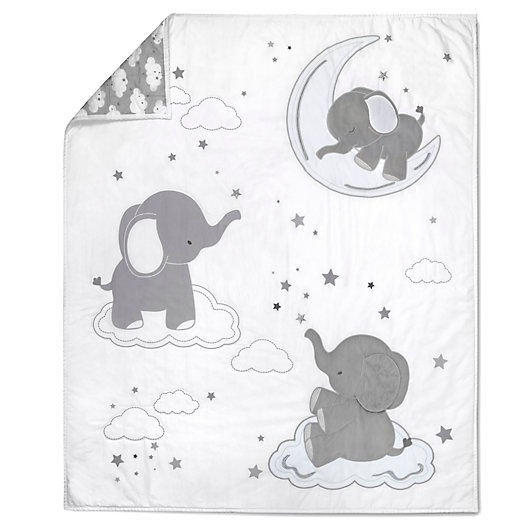 Alternate image 1 for Wendy Bellissimo™ Lil Elephant Quilt in White/Grey