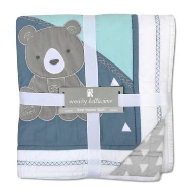 Wendy Bellissimo&trade; Best Friend Bears Quilt in Turqoise. View a larger version of this product image.