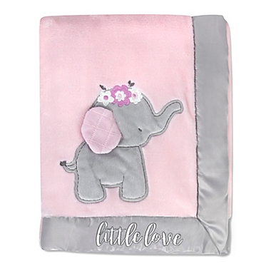 Wendy Bellissimo&trade; Mix &amp; Match Little Love Elephant Plush Blanket in Pink. View a larger version of this product image.