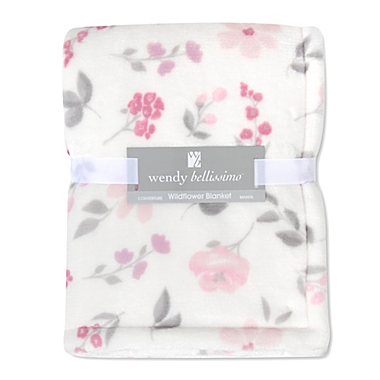 Wendy Bellissimo&trade; Mix &amp; Match Wildflower Plush Blanket in Creme. View a larger version of this product image.