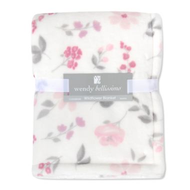 Wendy Bellissimo&trade; Mix &amp; Match Wildflower Plush Blanket in Creme. View a larger version of this product image.