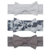 So' Dorable 3-Pack Tie Dye Headbands in Grey