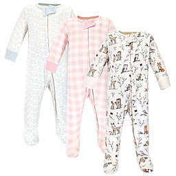 Hudson Baby® Size 6-9M 3-Pack Enchanted Forest Sleep N' Play Footies