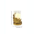 Alternate image 2 for Ridge Road D&eacute;cor Feather Candle Holder with Hurricane Glass in Gold