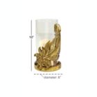 Alternate image 5 for Ridge Road D&eacute;cor Feather Candle Holder with Hurricane Glass in Gold
