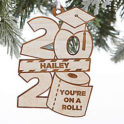 2020 Quarantine Graduation 3.5-Inch Personalized Wood Christmas Ornament in White