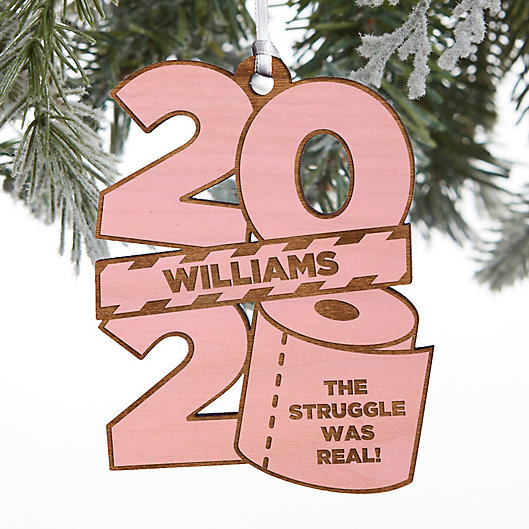 Alternate image 1 for 2020 Toilet Paper Roll 3.5-Inch Wood Personalized Christmas Ornament