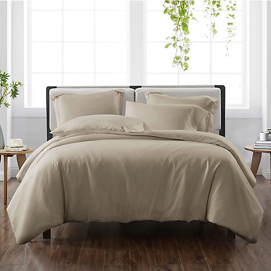 Alternate image 1 for Cannon® Heritage Solid 2-Piece Reversible Twin XL Duvet Cover Set in Khaki