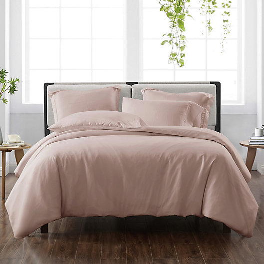 Alternate image 1 for Cannon® Heritage Solid 2-Piece Reversible Twin XL Duvet Cover Set in Blush