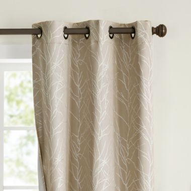 Eclipse Branches 84-Inch Grommet 100% Blackout Window Curtain Panels in Champagne (Set of 2). View a larger version of this product image.