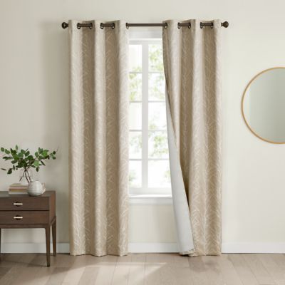 Eclipse Branches 63-Inch Grommet 100% Blackout Window Curtain Panels in Champagne (Set of 2)