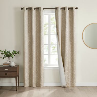 Eclipse Branches 84-Inch Grommet 100% Blackout Window Curtain Panels in Champagne (Set of 2). View a larger version of this product image.