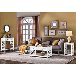 Coventry 3-Piece Living Room Set with Drawers in White