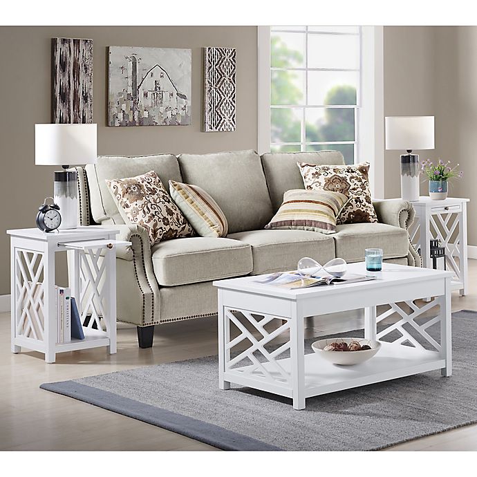 3 Piece Coffee Table And End Set, 3 Piece Coffee Table Set White
