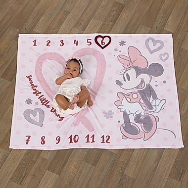Disney&reg; Minnie Mouse Milestone Baby Blanket in Pink. View a larger version of this product image.