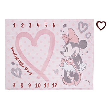 Disney&reg; Minnie Mouse Milestone Baby Blanket in Pink. View a larger version of this product image.